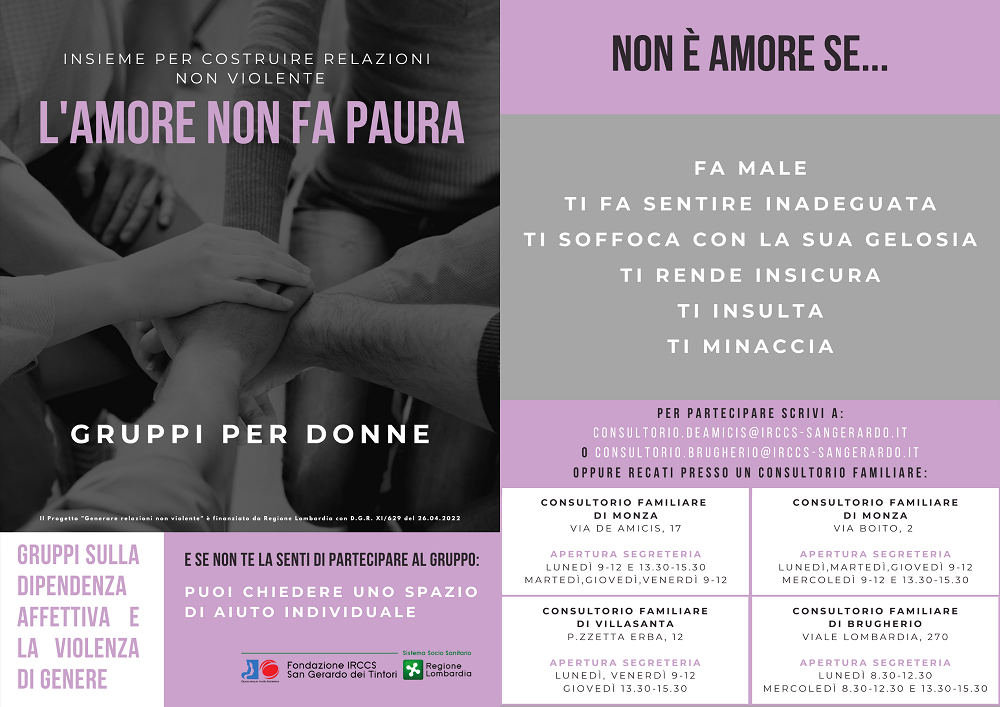  L’amore non fa paura: gruppo per donne sulla dipendenza affettiva e la violenza di genere 